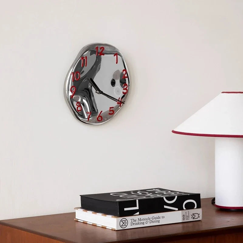 Chrome Ceramic Wall Clock - Modern Decorative Timepiece