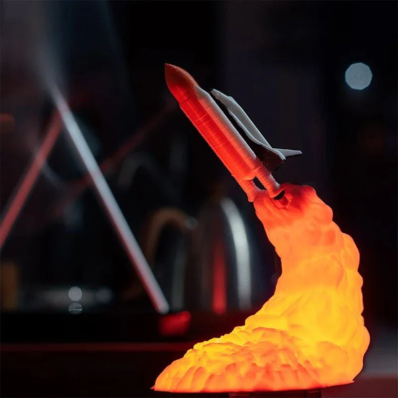 Portable Rocket Lamp | Compact Rechargeable Table Light