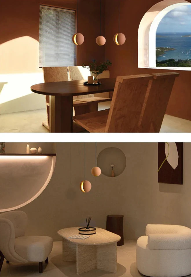 Cement Ceiling Light - Moon & Planet Ball Pendant