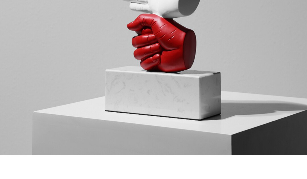 Rock Paper Scissor Sculpture – Hand Crafted Marble Surface Decor