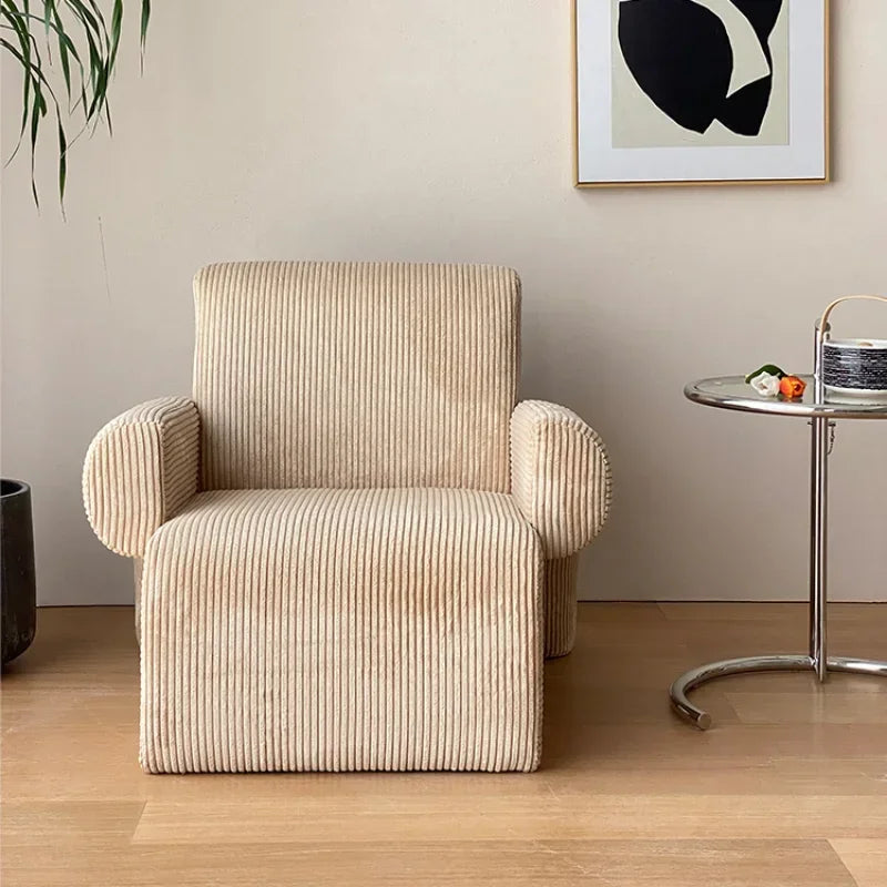 Corduroy Lounge Couch - Solid Wood Danish Sofa