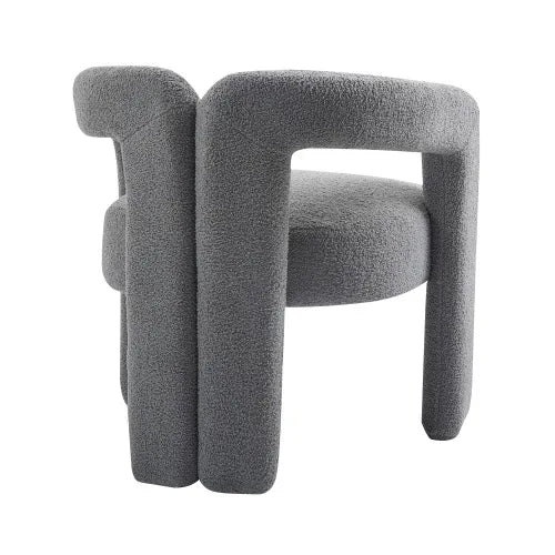 Teddy Fabric Lounge Chair - Open Back Modern Accent Seat