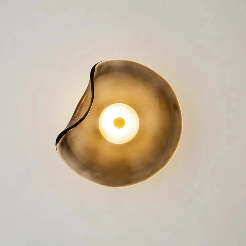 Minimalist Glass Wall Lamp - Bent Glass Fixture, LED Ambient Light