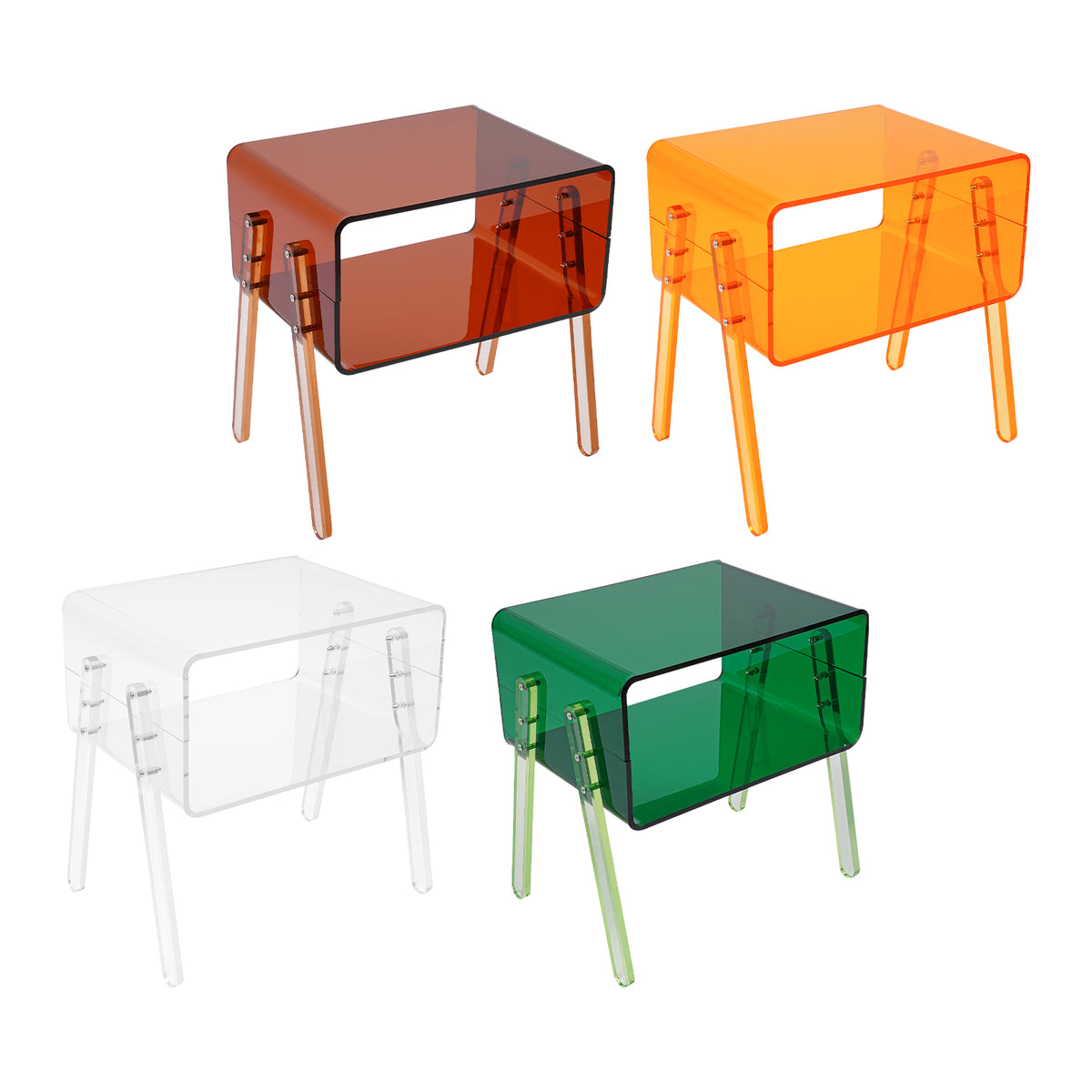 Clear Acrylic Side Table Modern Minimalist Nightstand End Table