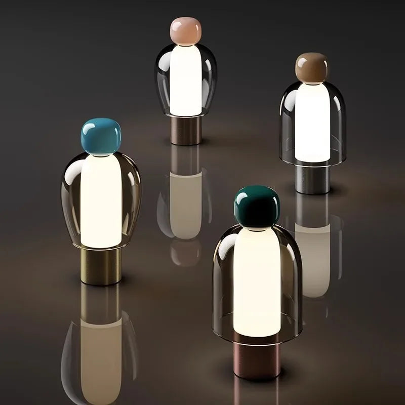 Cordless Glass Table Lamp – Rechargeable Portable Light