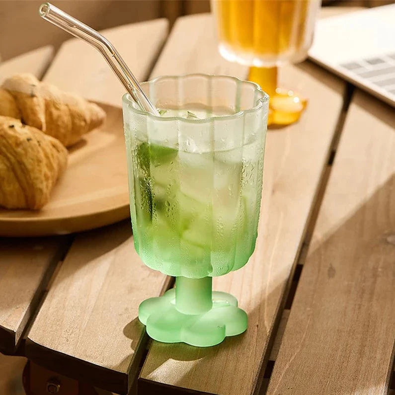 Flower Base Tall Glass - 300ml Borosilicate Dessert Cup