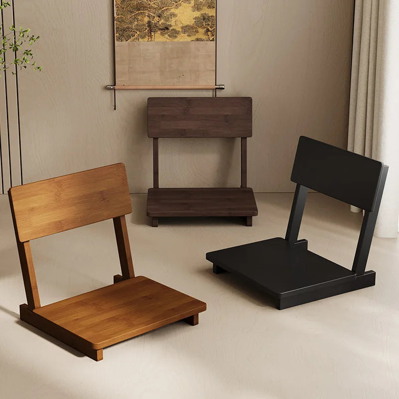 Japanese Wooden Tatami Seat – Oak Wood Meditation Chair