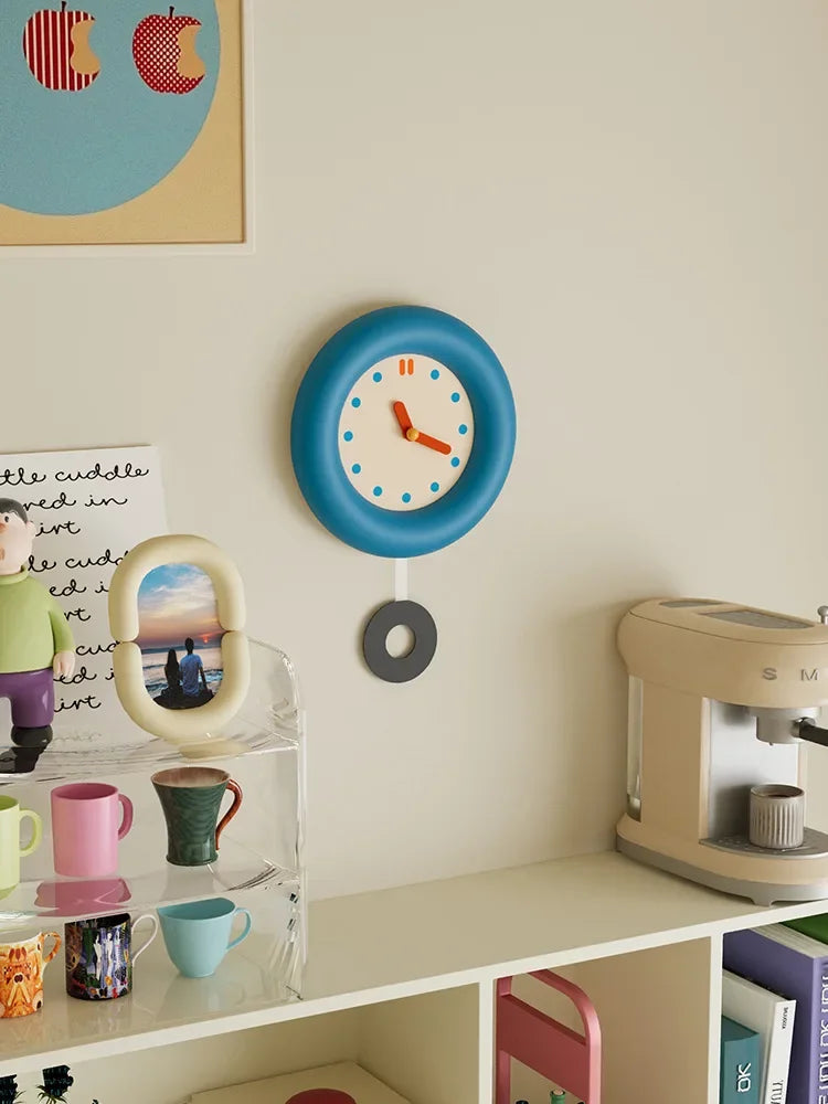 Pendulum Wall Clock - Japanese Minimalist Blue Design