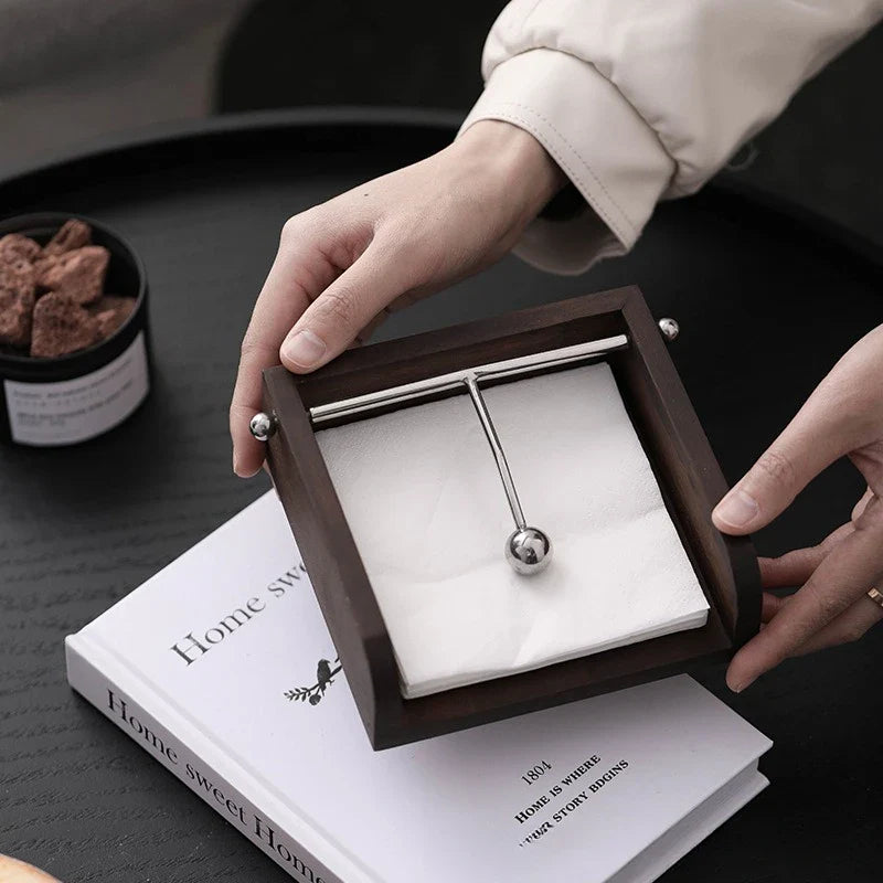 Wooden Napkin Holder | Contemporary Ball Design Accessory