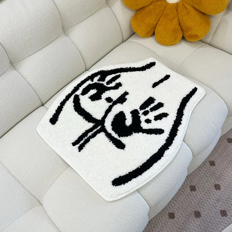 Hand Crafted Rug | Polyester Acrylic, Cute Bathroom Mat