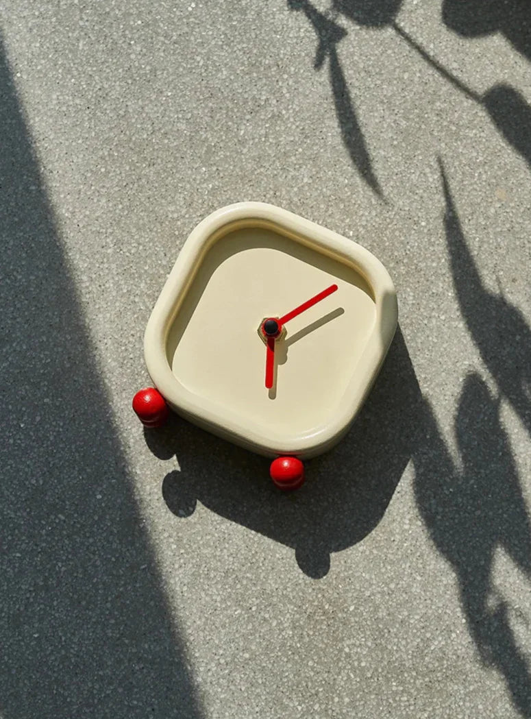Red Ball Desk Clock - Minimalist Modern ABS