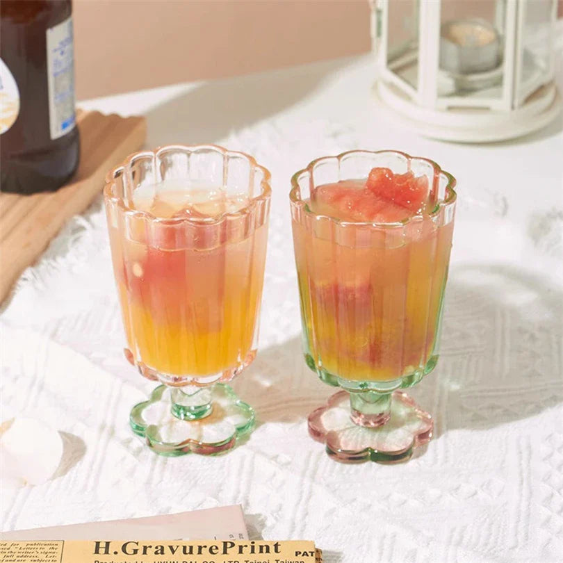 Flower Base Tall Glass - 300ml Borosilicate Dessert Cup