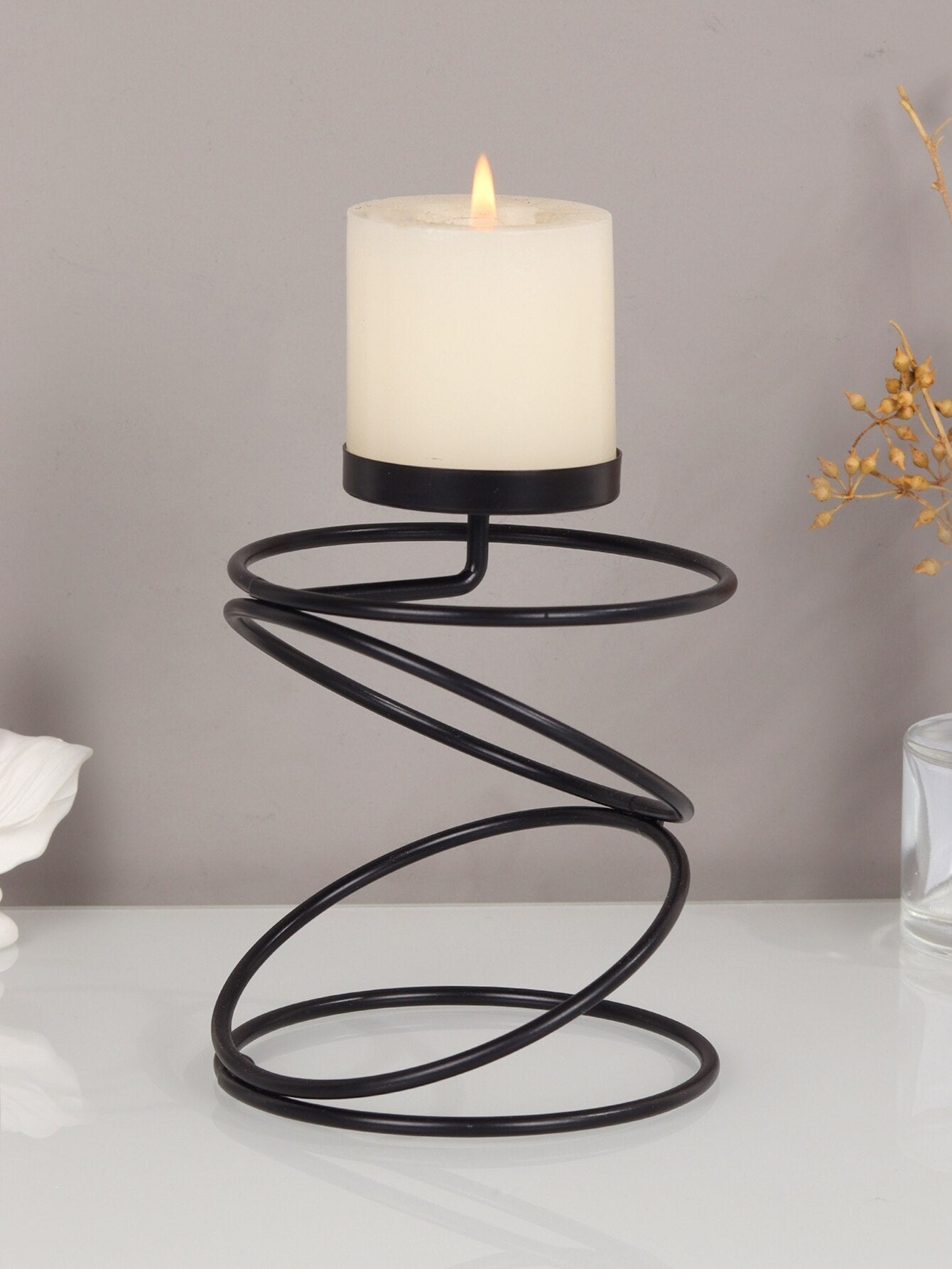 Coil Metal Candle Holders - Unique Spiral Candle Stands