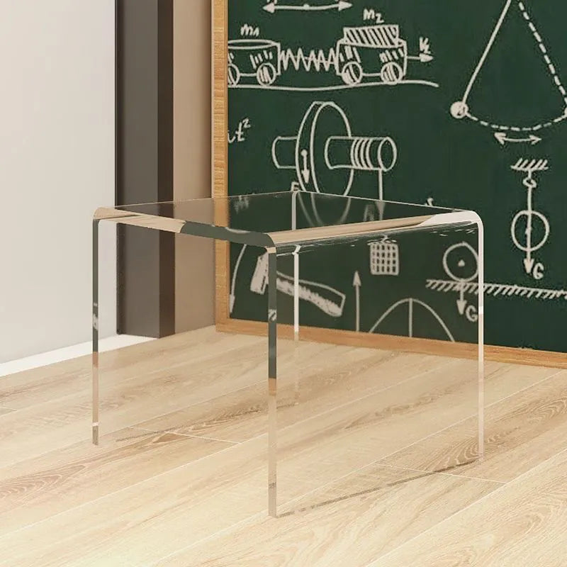 Acrylic Side Table – Transparent Glass Multi-Purpose Table