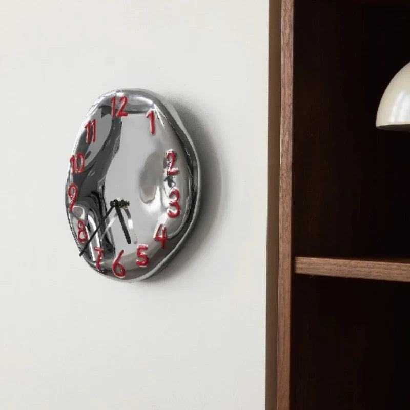 Chrome Ceramic Wall Clock - Modern Decorative Timepiece