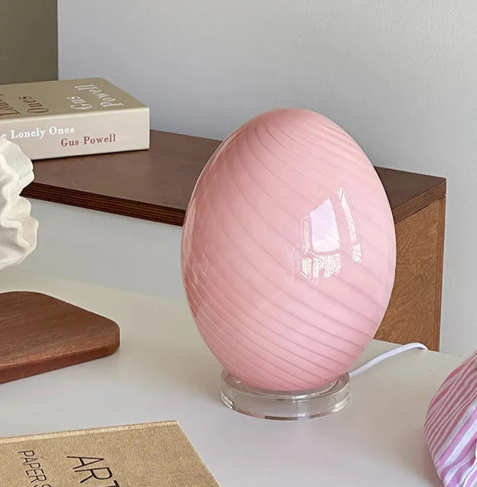 Retro Glass Table Lamp | Soft Glow Lighting, USB Corded
