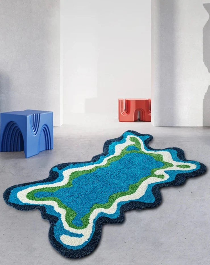 Psychedelic Retro Rug - 3ft x 4ft Machine Washable Area Rug