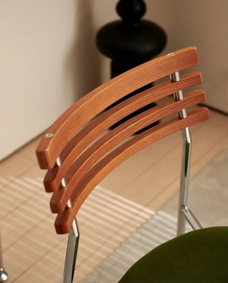 Mid Century Dining Chair - Sculpted Wood Backrest