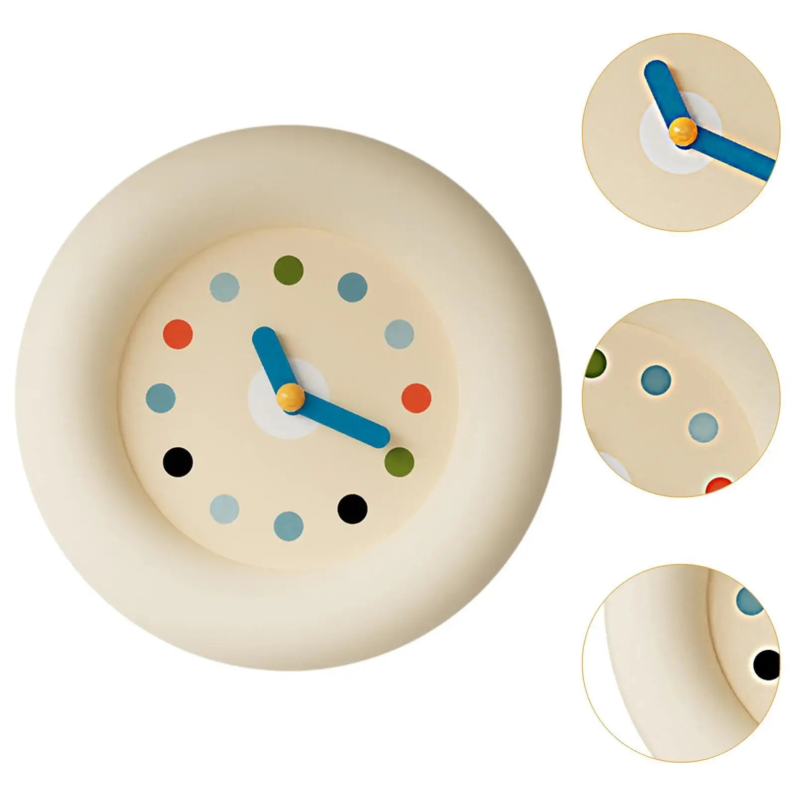 Minimalist Wall Clock – Modern Beige Pendulum Quartz ABS
