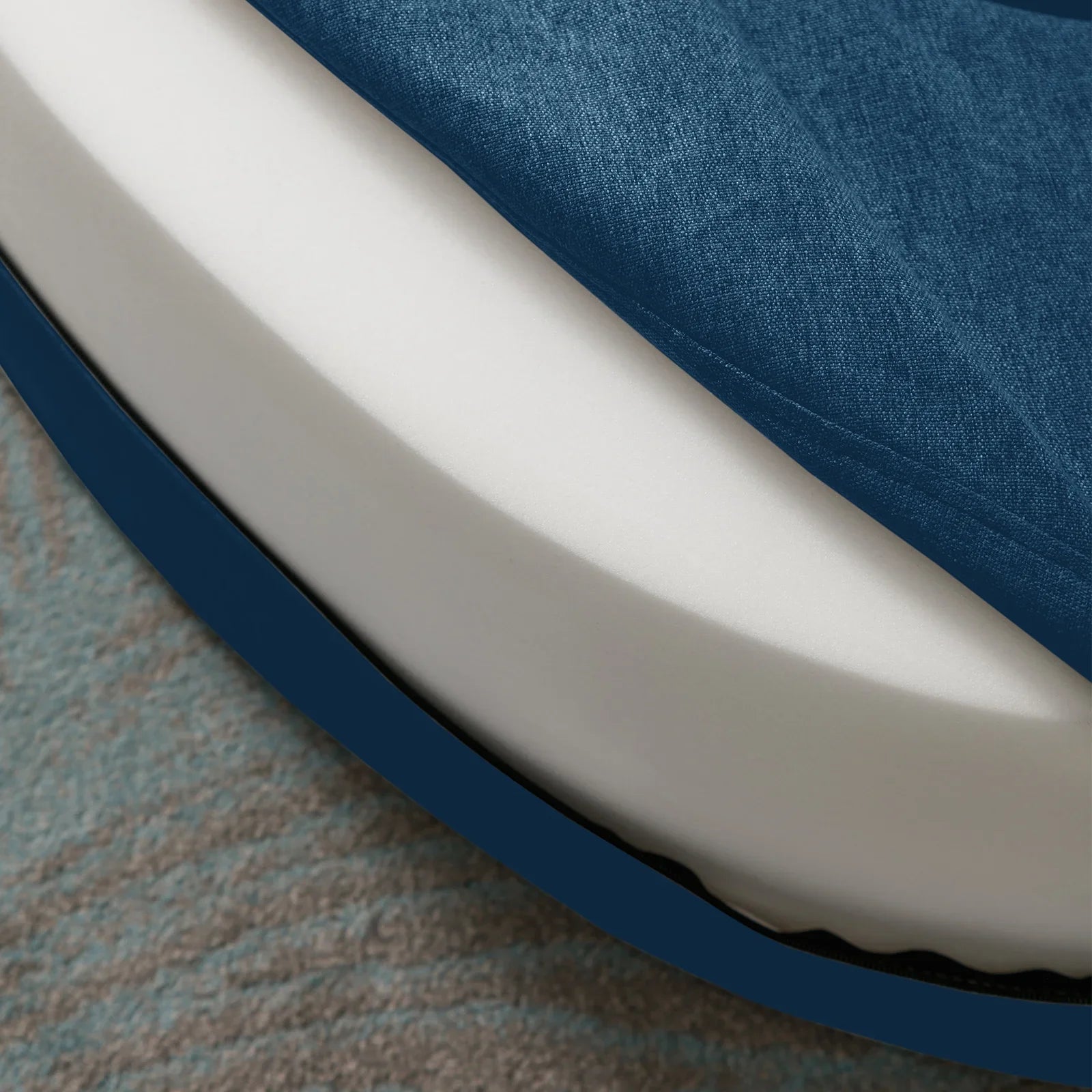 Foldable Lounge Sofa – Linen Foam Oval Seating