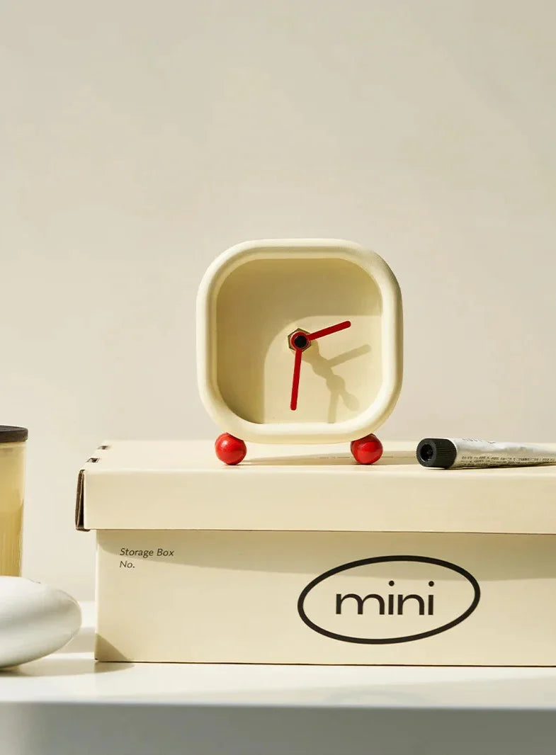 Red Ball Desk Clock - Minimalist Modern ABS