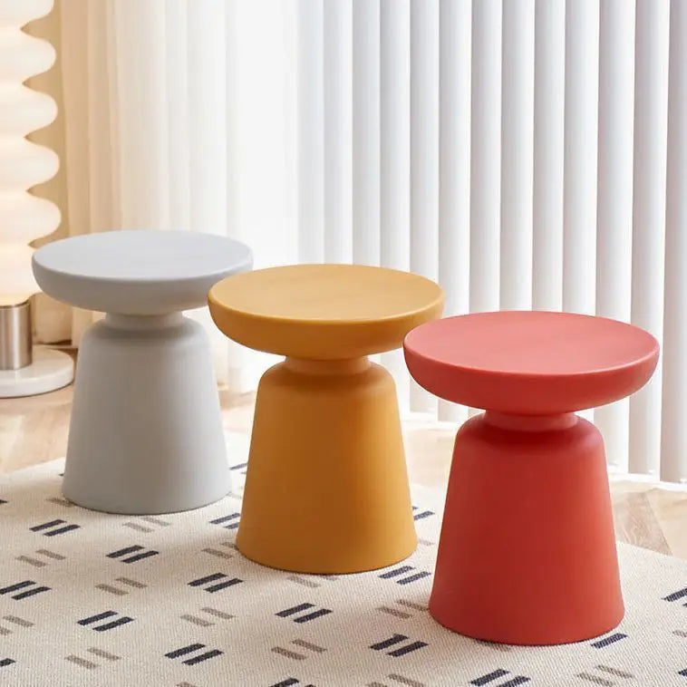 Nordic Matte Side Table - Round ABS Stool Compact