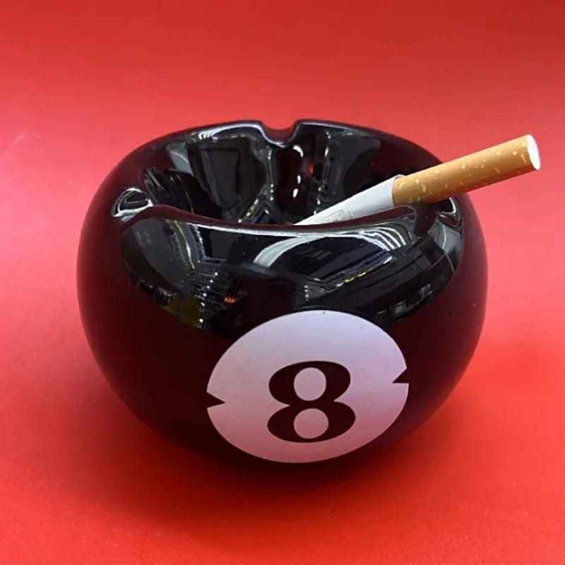 Eight Ball Ashtray - Ceramic Decorative Tabletop