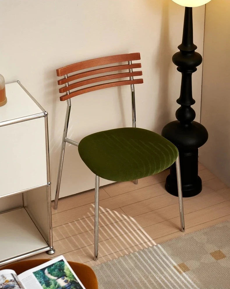 Mid Century Dining Chair - Sculpted Wood Backrest