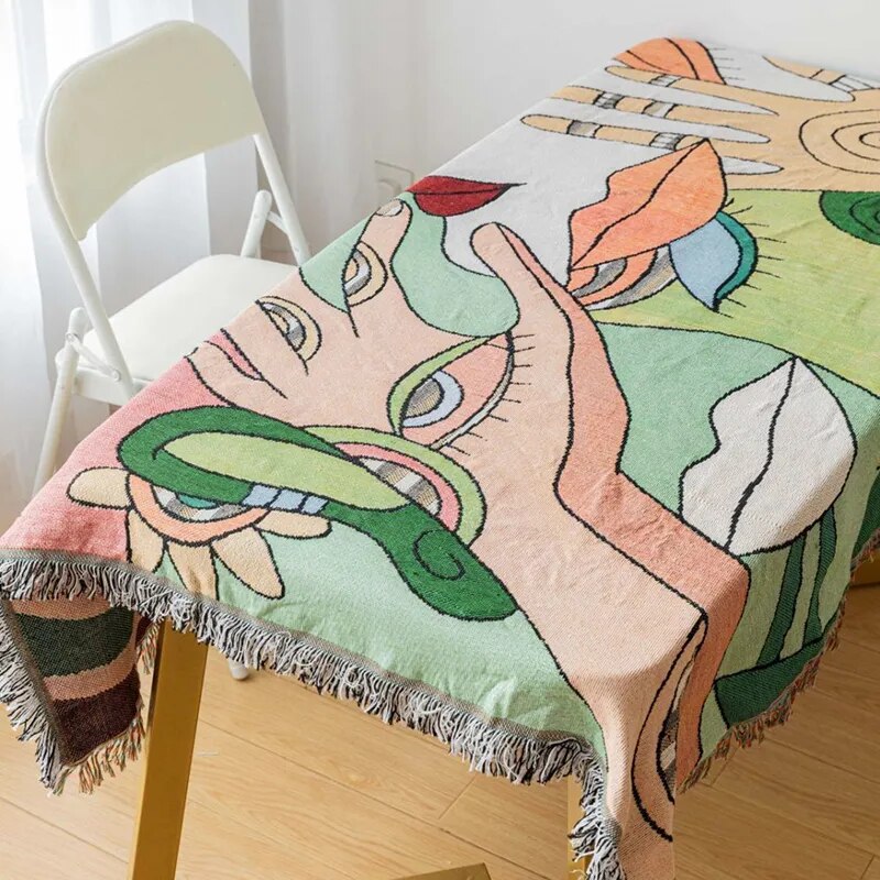 Abstract Art Throw Blanket - Modern Decorative Bed Throw