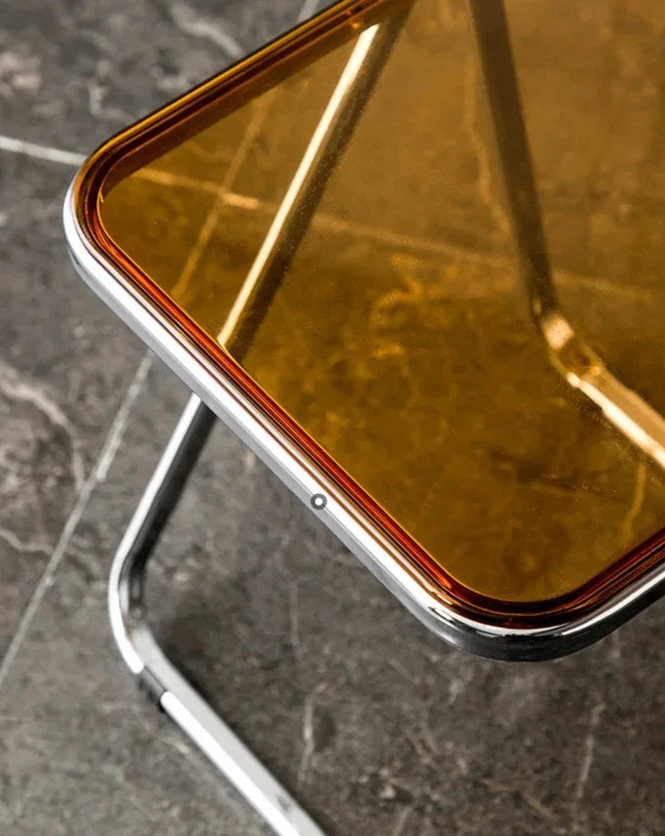 Foldable Acrylic Side Table – Transparent Compact Coffee Table
