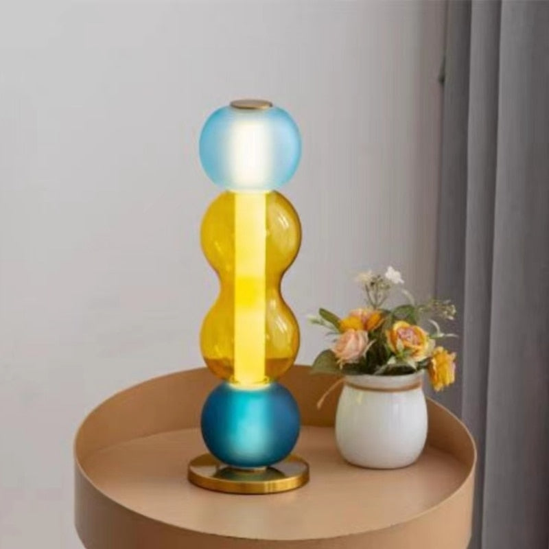 Nordic Glass Table Lamp - Colored Dyed Lighting