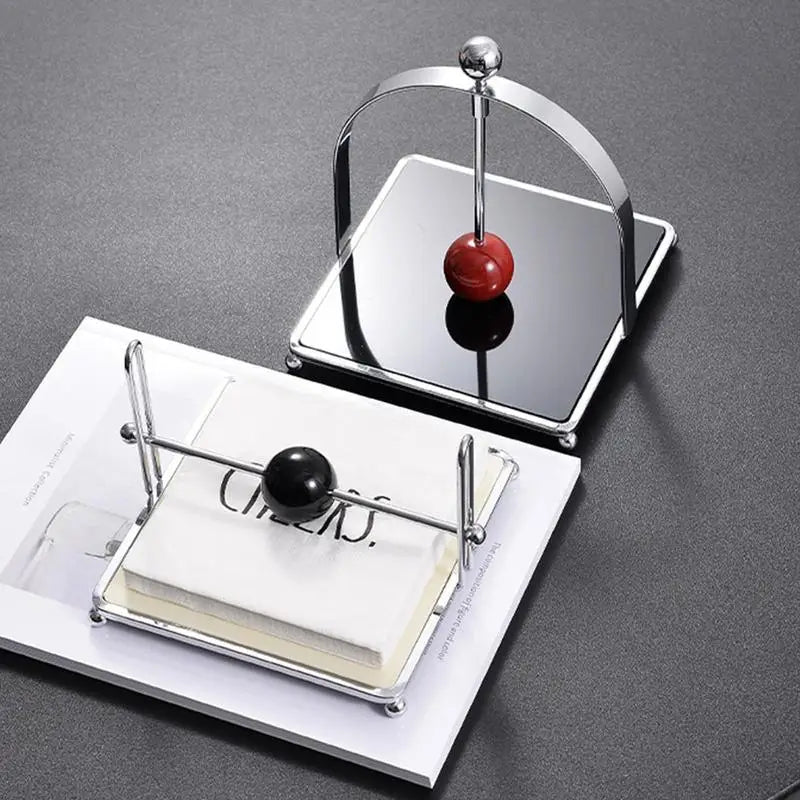 Wooden Ball Napkin Holder - Stainless Steel Metal Holder