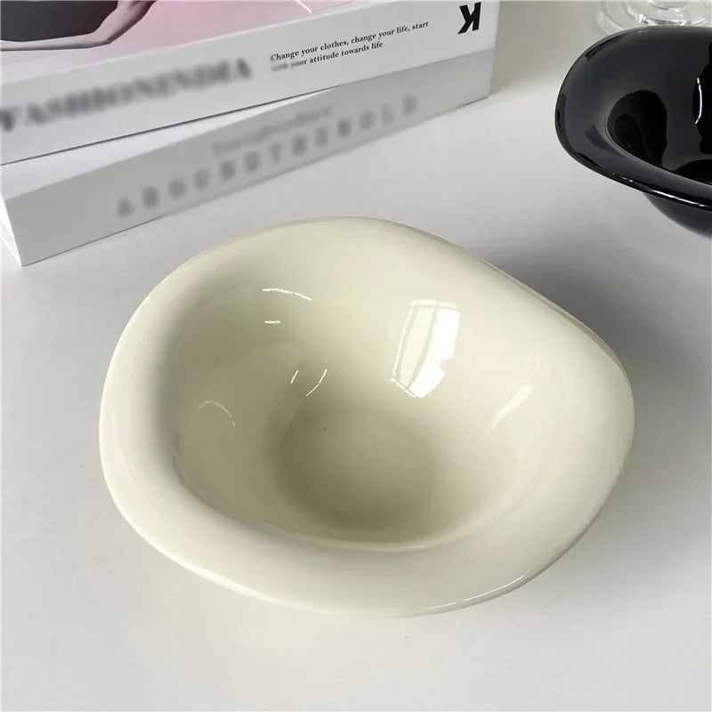 Ceramic Snack Bowl – Wave Rim Organic Shape Dish