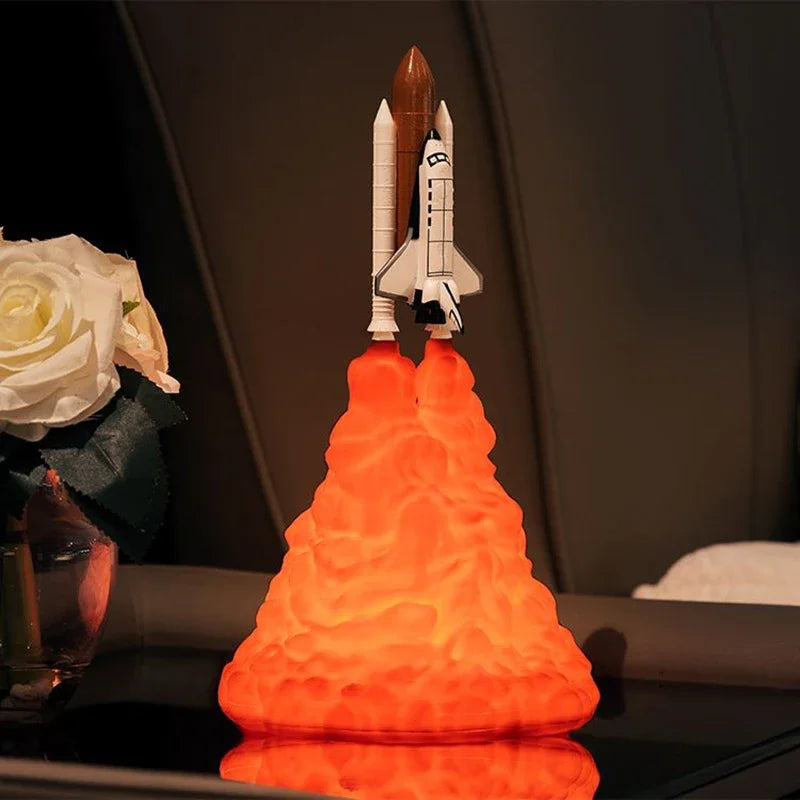 Portable Rocket Lamp | Compact Rechargeable Table Light
