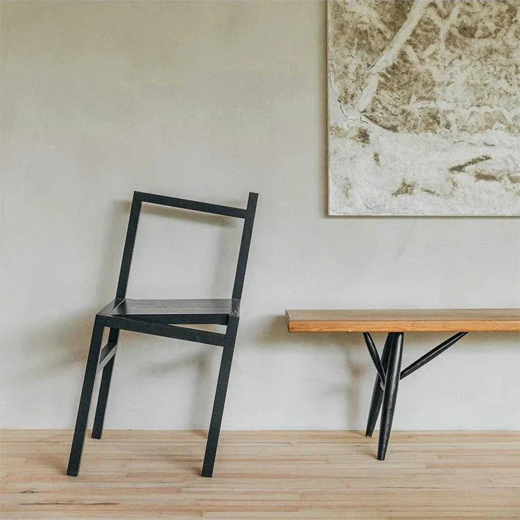 Tilted Base Stool - Wood Dining Chair Design