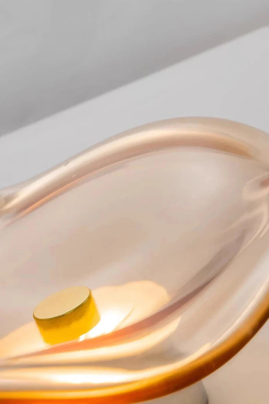 Minimalist Glass Wall Lamp - Bent Glass Fixture, LED Ambient Light