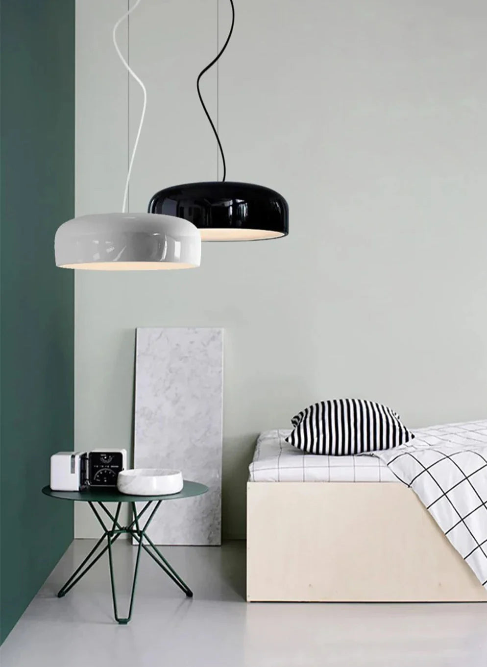 Metal Dome Pendant Light - Adjustable Cord Ceiling Fixture