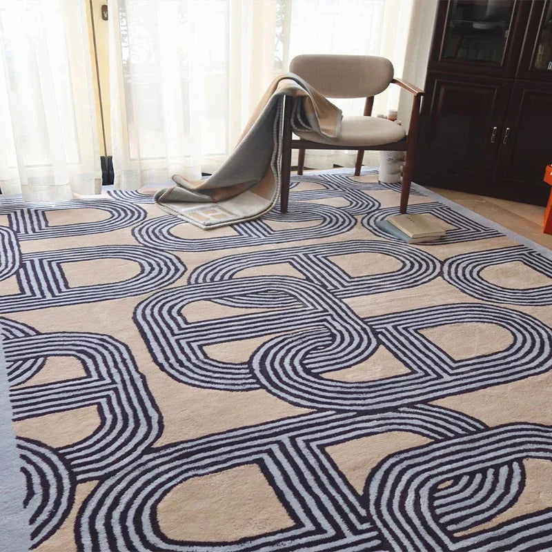 French Style Area Rug - Elegant Chain Pattern Floor Covering