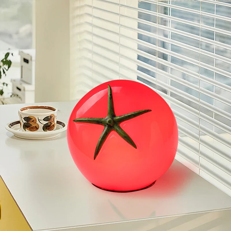 Red Tomato Table Lamp - Playful Desk & Nightstand Light