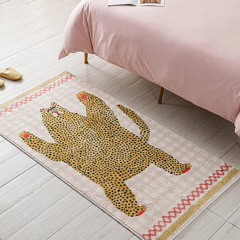 Funny Face Art Rug - Lion Leopard Animal Print Mat