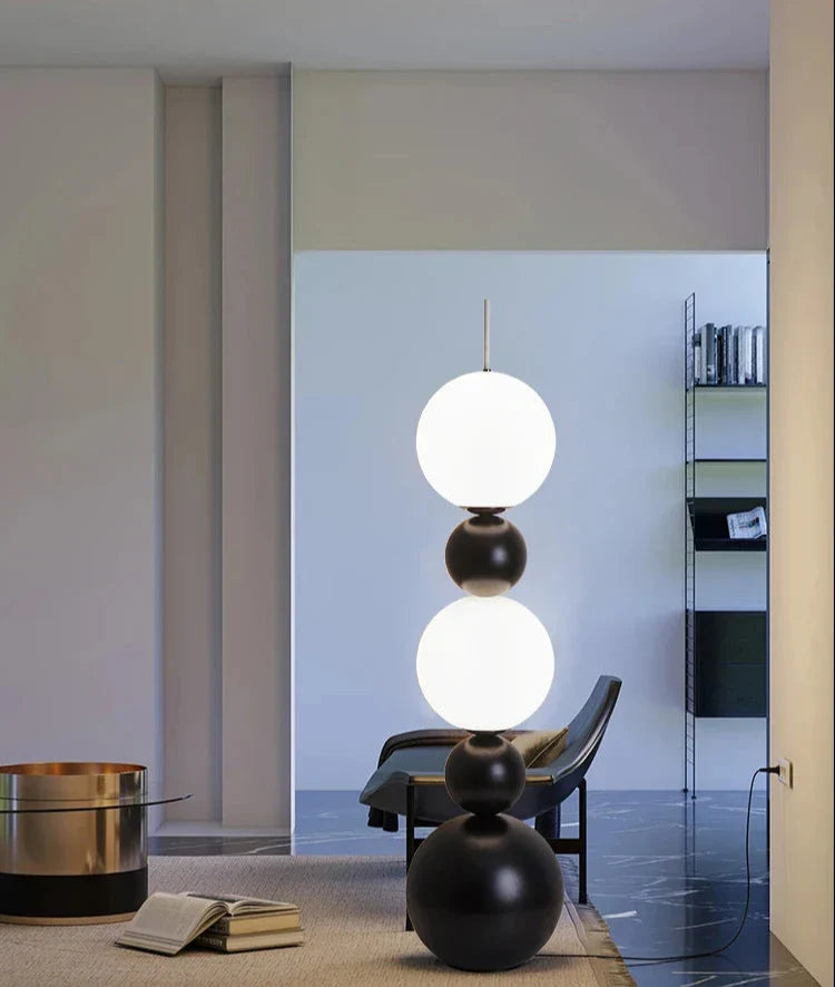 Bauhaus Floor Lamp - Stacking Ball Black Lamp