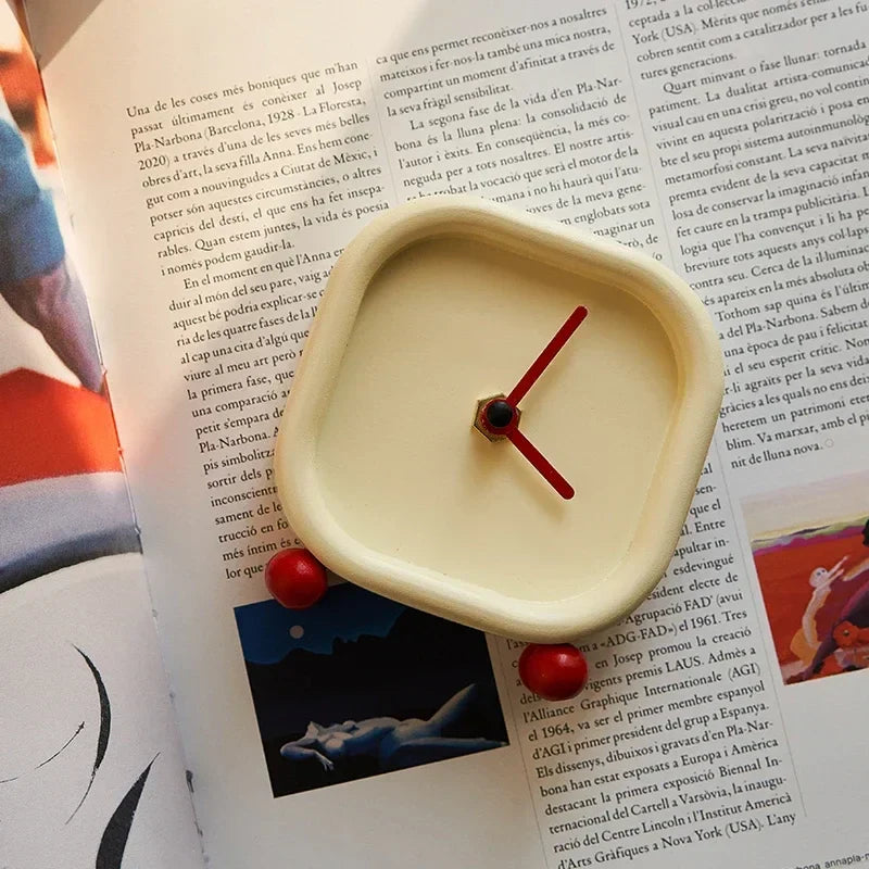 Red Ball Desk Clock - Minimalist Modern ABS