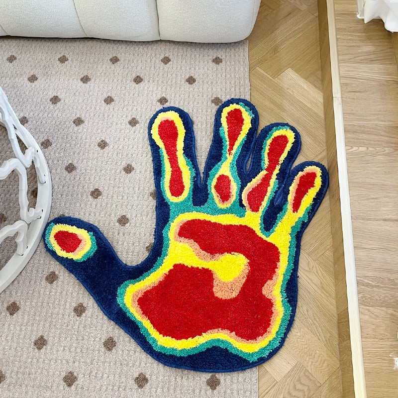 Thermal Imager Mat - Handmade Palm Shape Rug