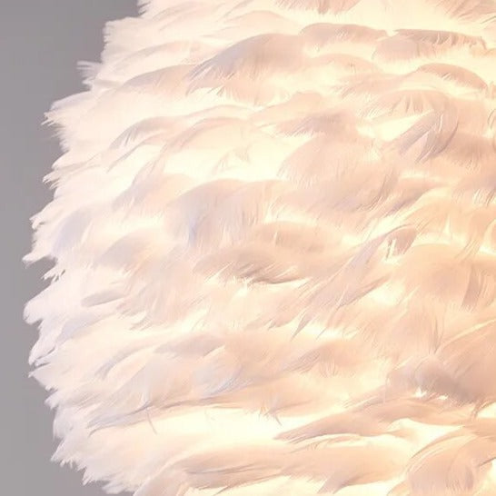 Nordic Feather Lamp | Cozy Retro Table Lighting, Metal Base