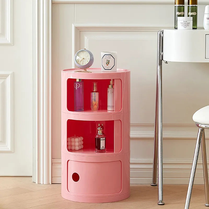 Barrel Storage Side Table - Colorful Chest Drawers Compact Storage