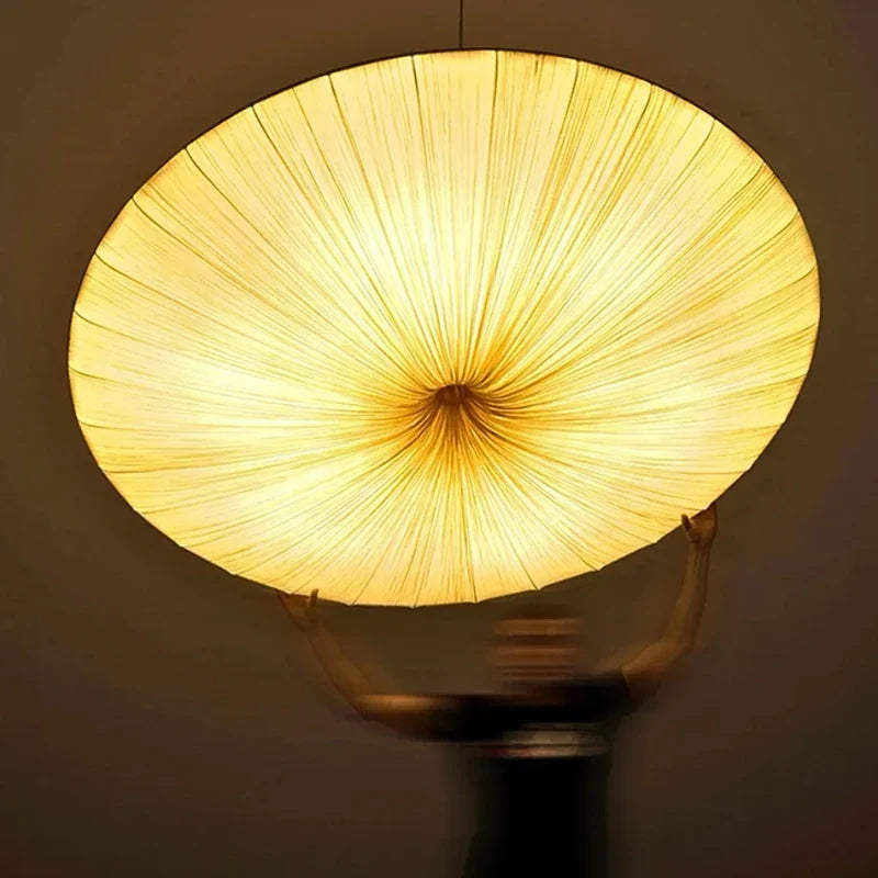 Fabric Pendant Chandelier – Japanese Wabi-Sabi Lighting Fixture