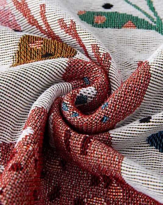 Holiday Throw Blanket - Cozy Deer Forest Design