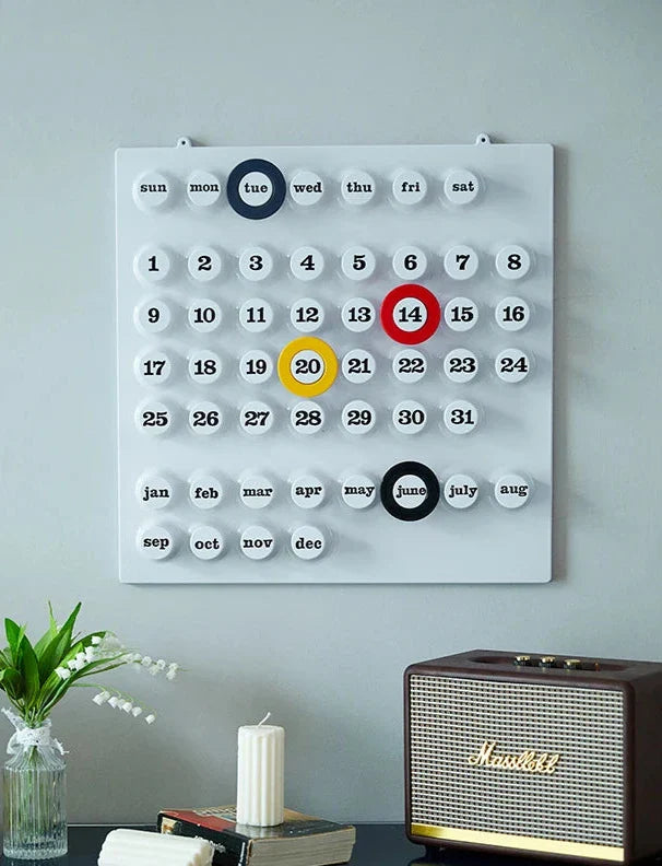 Retro Wall Calendar | Industrial Style Ring Date Marker