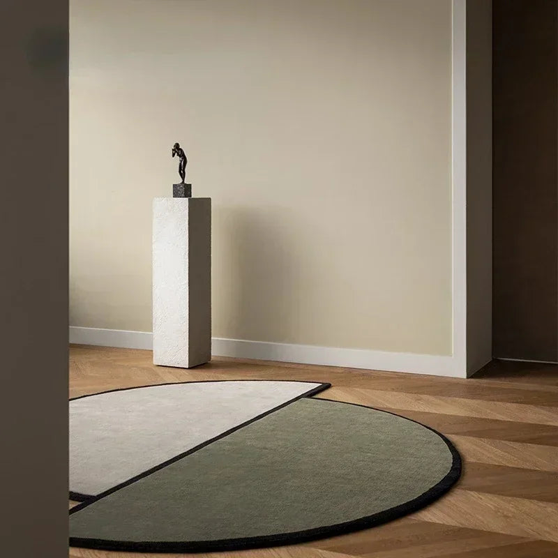 Irregular Round Rug – Staggered Area Carpet Mat