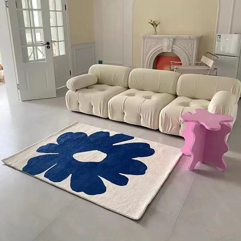 Vintage Flower Carpet – Nordic Floral Area Rug